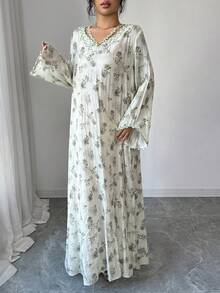 Yasmyna Women's Arabic Style Dress Long Sleeve Summer Dresses - Green - View 5