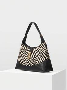 MOTF PREMIUM TÚI XÁCH NỮ - Mẫu ngựa vằn màu hạnh nhân nhạt - Xem 2