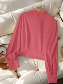 GlowEve 女士优雅通勤秋季衬衫 - 紅色 - 查看 2