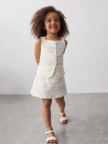 Maija Kids Young Girl Jacquard Knit Top & Skirt Casual Cute 2-Piece Set