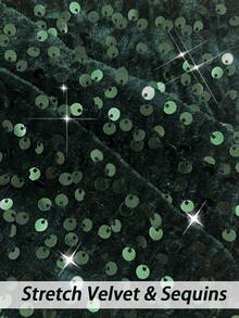 Rafferiza 黑色亮片露背弹力性感无袖修身连衣裙/约会/派对/夜店/街头/万圣节/情人节/生日礼服/春/夏/秋/冬新款短裙 - 墨綠色 - 查看 6