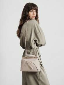 SHECARRY Ladies' Elegant Commuter-Style Handbag With Strap Details, Suitable For Daily Commuting Shopping