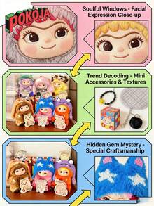 Wakuku 乙烯基娃娃 - 可爱 PVC 动物玩偶（淘气狐狸和兔子系列），青少年和成人收藏级可爱桌面玩具，完美礼物，含 6 种隐藏款式（新版本） - 彩色 - 查看 5