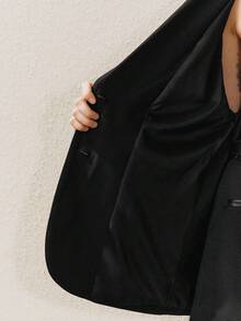 Arave 女士优雅水钻袖口设计西装外套 - 黑色 - 查看 8