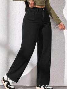 Pantalones de mujer pantalones vaqueros pantalones anchos pantalones baggy pantalones de mezclilla mujer pamtalones mujer pantalones de mujer mezclilla pantalones de mujer curvy - Gris - Ver 8