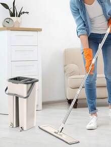 Cây lau nhà xoay 360 độ kèm xô, cây lau nhà phẳng tiện dụng cho gia đình và nhà bếp, bộ lau nhà phẳng không cần dùng tay, bằng kim loại và nhựa, có bộ vắt, 2 miếng lau microfiber, dùng được cả khi lau khô và lau ướt, phù hợp với mọi loại sàn và cửa sổ, cây lau nhà tự động, máy chà sàn, cây lau nhà lát gạch. Cây lau nhà Lazy Mop là một dụng cụ lau nhà đa năng không cần dùng tay, có thể sử dụng cho cả lau khô và lau ướt với bộ nước. - Nhiều màu - Xem 9