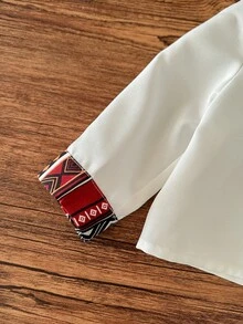 新生男宝宝可爱撞色毛绒蝴蝶结装饰长袖卫衣和松紧腰裤套装 - 粉色 - 查看 4