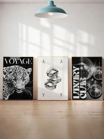 1/3 PiecesLeopard Cheetah Print Wall Art, 8-Ball Lucky Pattern Canvas Painting Pink Aesthetic Poster, Preppy Style Luxury Decor For Bedroom, Living Room Or Dorm Room Gift (Frameless)