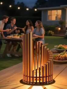 1 chiếc giá nến gỗ nhiều tầng thủ công, vân gỗ tự nhiên, thiết kế tinh tế tạo không gian lãng mạn cho ngôi nhà, vật trang trí trung tâm, quà tặng Ngày của Mẹ. - Nhiều màu - Xem 12