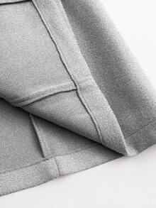 SHEIN Tall 高个系列女士秋冬百搭修身长款羊毛混纺大衣 - 淺灰色 - 查看 8