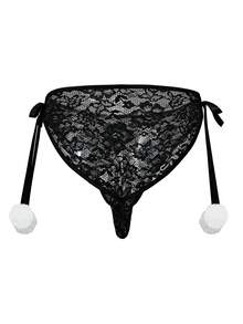 DrisQ 1件男士性感蕾丝诱惑内裤 - 黑色 - 查看 2