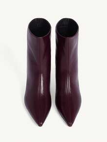 CUCCOO CHICEST Women's Fashion Versatile Pointed Toe High Heel Ankle Boots Valentine's Day - Burgundy - View 11