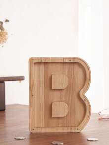 木质大字母存钱罐，字母造型，可定制首字母，趣味生日、圣诞节、节日礼物