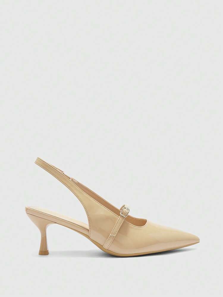 CUCCOO BIZCHIC Casual Minimalist Solid Color Pointed Toe Backless Women Pumps