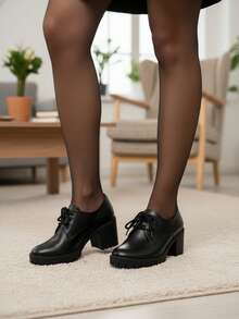 Women Oxfords Shoes - Black - View 4