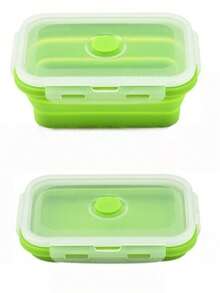 صندوق غداء قابل للطي قطعة واحدة، صندوق غداء من السيليكون، صندوق تخزين سلطة الفواكه، صندوق تخزين طعام محمول للسفر، حاوية تخزين طعام للنزهات والتخييم، مع غطاء محكم الإغلاق وصمام تهوية، مانع للتسرب وسهل التنظيف - متعدد الألوان - مشاهدة 27