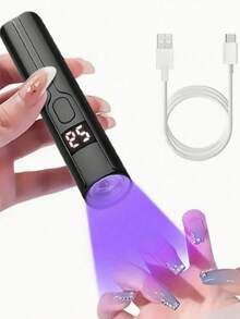 Teckwe 1件/2件 便攜式UV LED美甲燈 手持式美甲UV燈 專業美甲烘乾燈 Gel X 凝膠美甲快乾燈 LED美甲燈 便攜迷你美甲烘乾機 凝膠指甲油美甲膠 USB手電筒 家用DIY美甲美甲工具 女孩最佳禮物 可充電鋰電池容量：300mAh - 彩色 - 查看 9