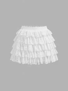 Sparklyn Teen Girl Minimalist Fashion A-Line Skirt, Versatile For School, Casual Outings In Summer - White - View 5
