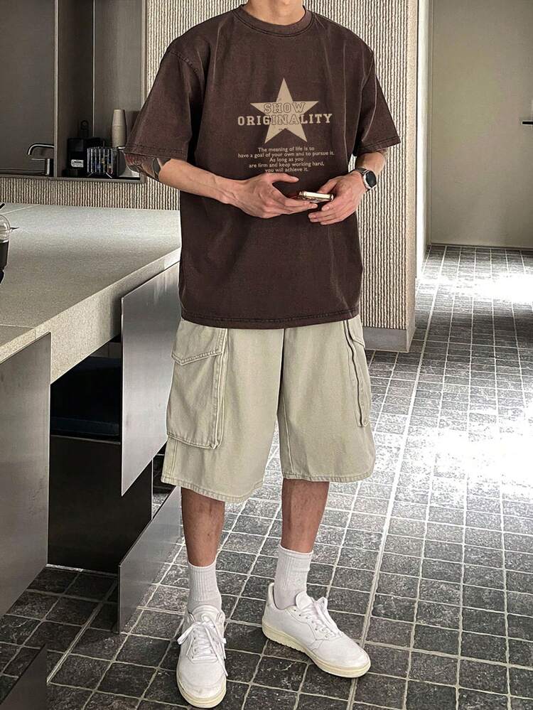 Casual Slogan Print T-Shirt, Summer