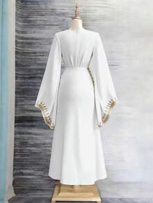 SHEIN Raffinéa Đầm dài nữ thời trang thường ngày - Màu be - Xem 4