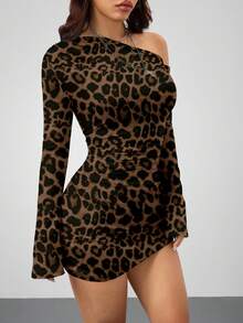 Coolane Đầm ngắn tay dài lệch vai dành cho nữ - Nhiều màu - Xem 6