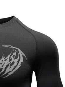 Acti Log Men's Skull Print Turtleneck Slim Fit Athletic Long Sleeve T-Shirt Compression Shirt Men - Black - View 5