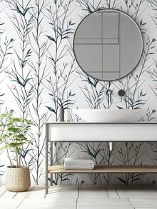 1Roll 5m Retro Tree Branches And Simple Branches, Suitable For Home Renovation, Room Decoration, Cabinet Renovation, Bathroom Decoration, Wall Vinyl DIY, Waterproof, Antifouling, Aluminum Film Wallpaper Impervious To The Background Color, Stain And Concealer, Flexible, Not Easy To Tear, Easy To Clean, Self-Adhesive Wallpaper Wall, Wallpaper, Wall Sticker, Wallpaper - Multicolor - View 7