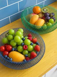 Joivida 1pc/2pcs Simple And Creative Bird's Nest Fruit Blue, Mesh Fruit Basket, Draining Basket, Suitable For Placing Snacks And Fruits In The Kitchen, Living Room, Dining Table - Multicolor - View 6