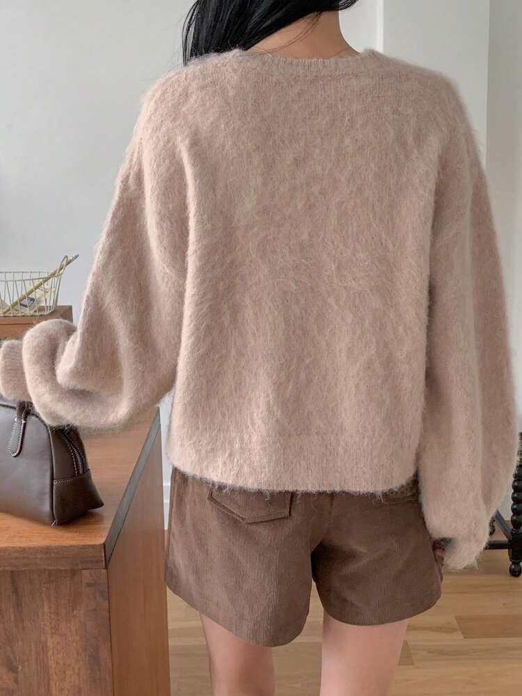 Women's Casual Solid Color Sweater, Autumn/Winter