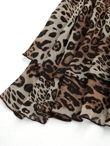 Franclia Camiseta de tirantes con estampado de leopardo para mujer de talla grande - Marrón - Ver 4