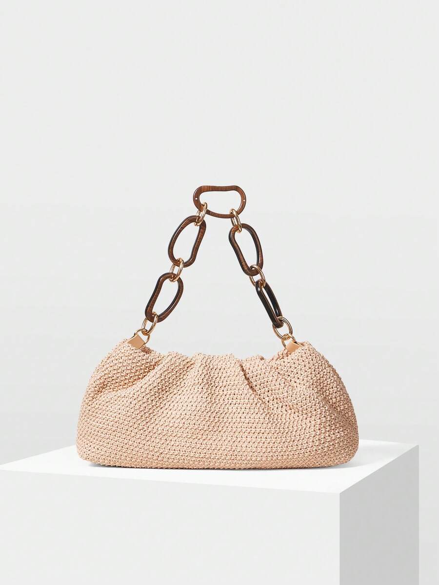 MOTF PREMIUM PU LEATHER SPECIAL SHOULDER STRAP CLUTCH - Beige - View 1