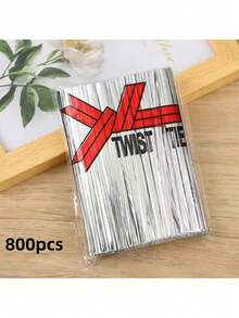 100个金属扭扭扎带，彩色螺旋扎带，适用于玻璃纸派对礼品袋、可爱锥形生日糖果袋，8种颜色可选，10厘米/3.97英寸 - 彩色 - 查看 27