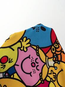 Mr Men Little Miss X SHEIN Women's Casual Daily Commute Fashion Street Allover Print Long Sleeve Cropped T-Shirt, Spring/Autumn - Multicolor - View 6