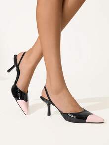 CUCCOO CHICEST Women's Casual Minimalist Backless Thin Heel Pumps Valentine's Day - Multicolor - View 5