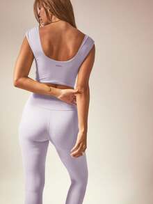 Aralina 女士纯色上衣和裤子运动套装 - 紫丁香色 - 查看 2