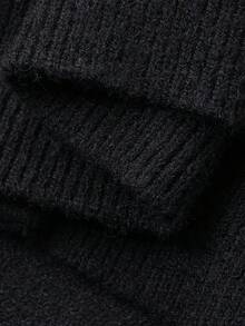 FRIFUL Cardigan casual ampio e versatile da donna, colore unito, con cappuccio, spalle scese, maniche lunghe, colletto in pelliccia e decorazione con cerniera, autunno/inverno, per la scuola - nero - Visualizzare 8