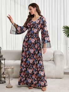 Al Najma Women's Turkish Maxi Dress & Arabic Traditional Abaya Kaftan Jalabiya Dress - Multicolor - View 4