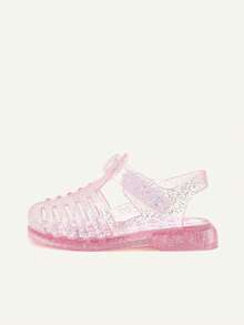 Cozy Pixies 1 Paar modische, vielseitige, süße, verspielt prinzessinrosa transparente, weiche und bequeme Strandkristall-Gitter-Sandalen im Landhaus-Stil - Babypink - Übersicht 10