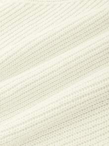 SHEIN Franclia 两件套女士休闲宽松纯色高领毛衣，百搭优雅，秋冬季 - 白色 - 查看 7