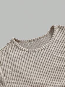 SHEIN Áo cho bà bầu tay ngắn cổ tròn màu trơn, kiểu dáng thường ngày, áo cho con bú 3 mảnh, áo cho con bú. - Nhiều màu - Xem 3
