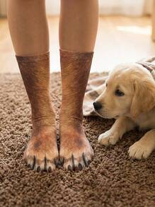 Joivida 3D Animal Socks – Digital Print, Realistic Cat/Dog Designs, Fun Leopard Print - Multicolor - View 6