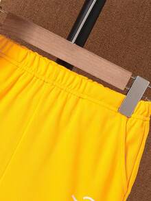 SHEIN Vacaura Bộ trang phục 2 món cho bé trai mới biết đi - Màu vàng - Xem 5