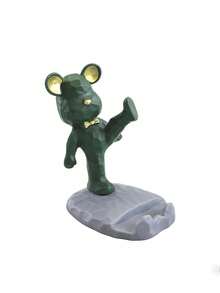 1pc Cartoon Bear Shaped Phone Stand, Compatible With Both Mobile Phones And Tablets, Suitable For Office Desktop, Bedside, Living Room, Study, Bedroom, Gifts, Etc.! Back To School - Green kick - View 1