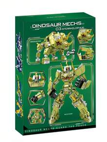 MINKOJA 可拼装可摆造型的恐龙机器人模型机械恐龙拼装套装，可动人偶玩具礼品 - 彩色 - 查看 5