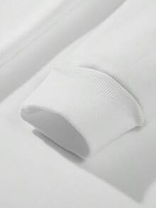 Sudadera Pullover para Hombre Color Sólido Acolchado Cálido Adecuado para llevar en Navidad - Blanco - Ver 5