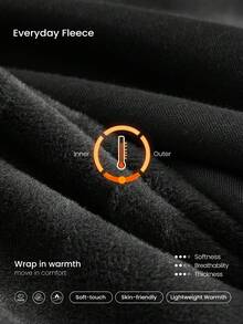 GLOWMODE Everyday Fleece Warmth Whisperer Soft Warm Lightweight Front Back Seam Detailing Pockets Batwing Sleeve High Neckline Full-Zip Jacket Autumn Winter Daily Casual - Black - View 5