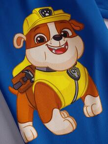 SHEIN | PAW Patrol 2pcs/Set Young Boy Cartoon Puppy Print Crew Neck Long Sleeve Sweatshirt And Long Sweatpants Casual Sports Outfit, Spring/Autumn - Blue - View 8