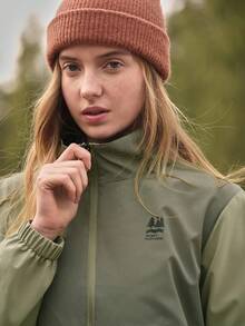 SHEIN In My Nature 女士字母印花长袖拉链休闲外套 - 薄荷綠 - 查看 6