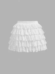 Sparklyn Teen Girl Minimalist Fashion A-Line Skirt, Versatile For School, Casual Outings In Summer - White - View 2
