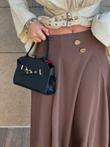 Hitanina Women's High-End Commute Elegant A-Line Skirt, Draping Design Slimming Umbrella Skirt, Spring/Autumn Fall Cloth For Women - Brown - View 3